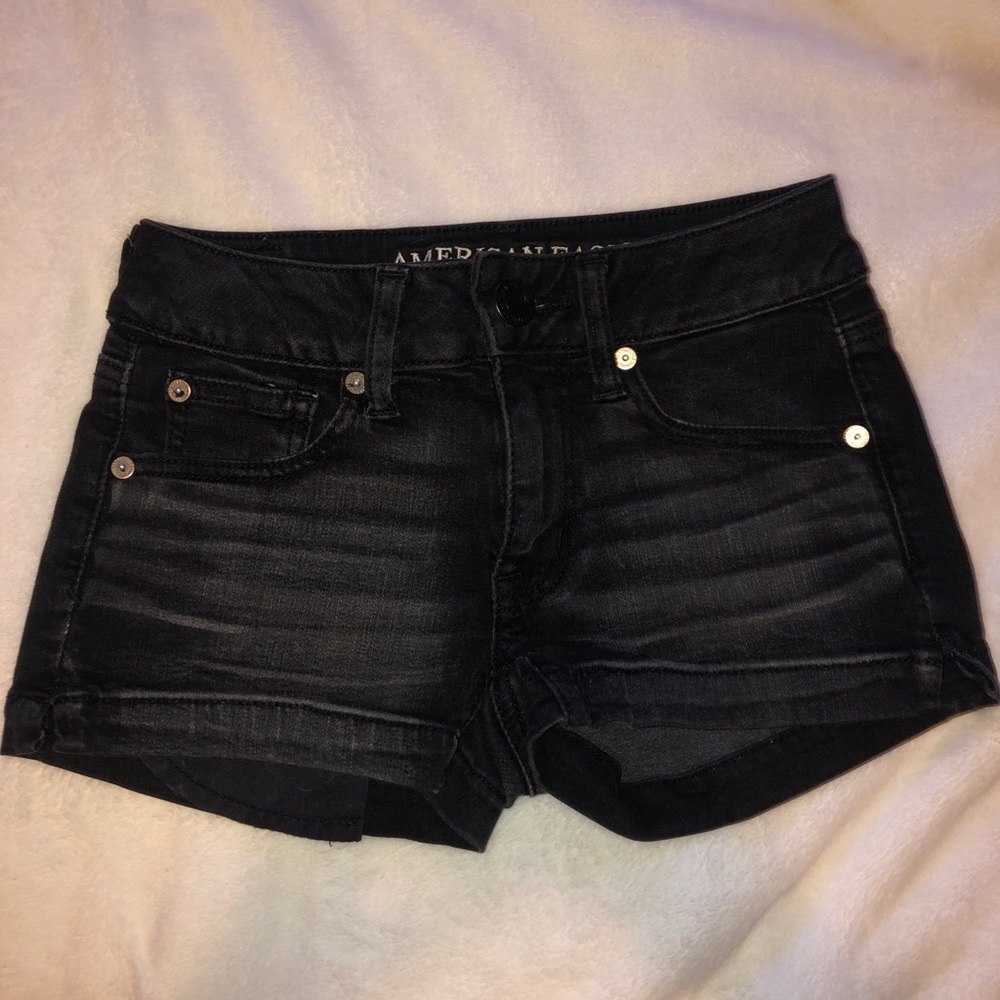 american eagle black jean shorts - Picture 1 of 2